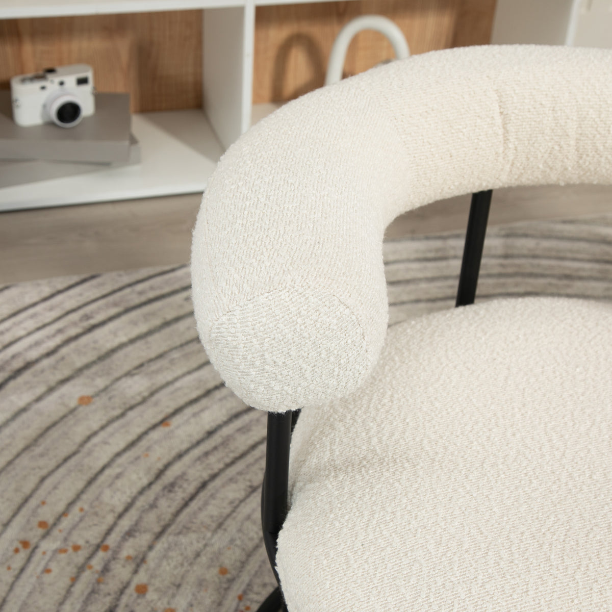Boucle Dining Chairs Set of 2 Beige
