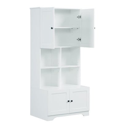 4-Door Bathroom Storage Cabinet White Finish
