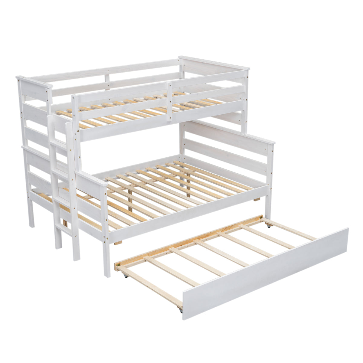 Twin-Full Bunk Bed with Trundle – White