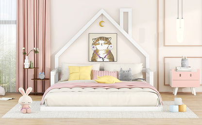 Full Platform Bed White