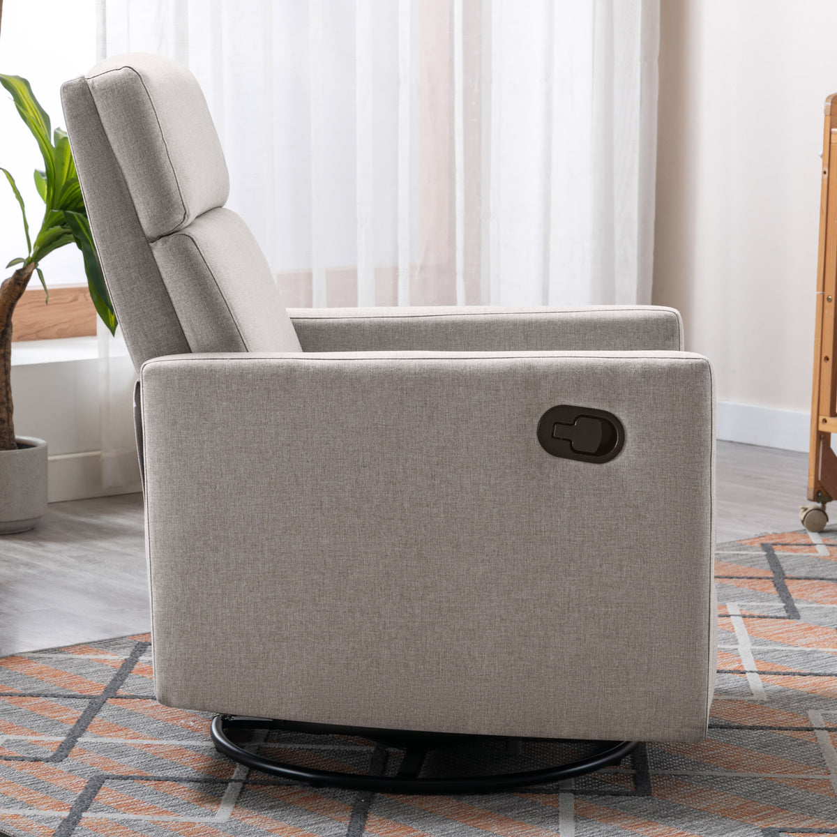 Upholstered Rocker Chair Tan