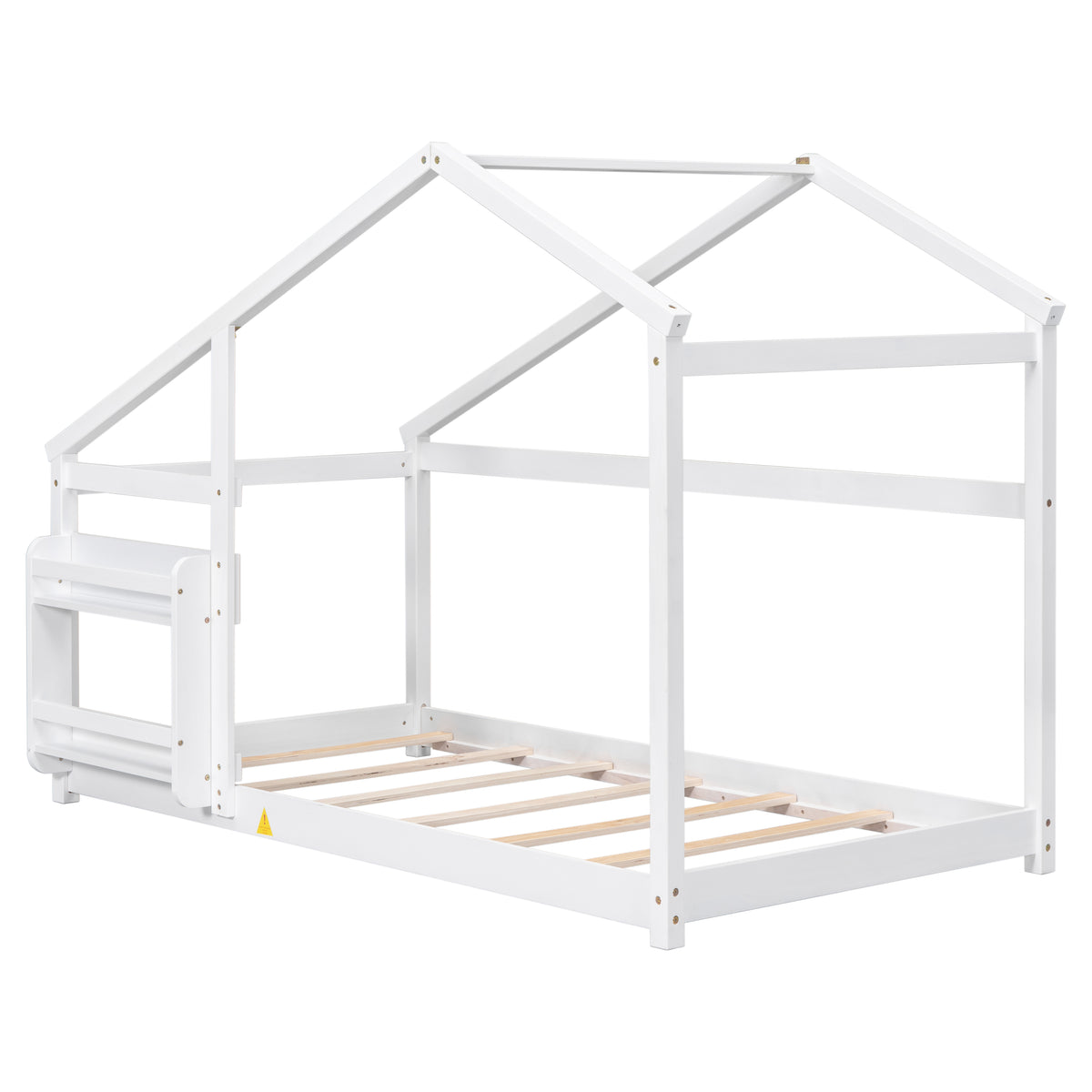 Twin Platform Bed White Finish