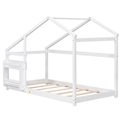 Twin Platform Bed White Finish