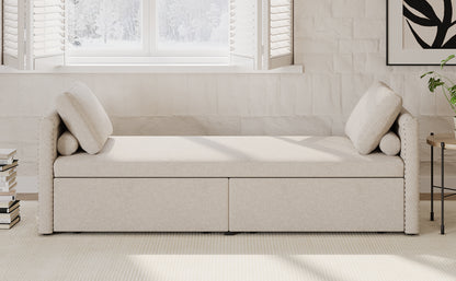 Linen Reclining Chaise Lounge – Beige