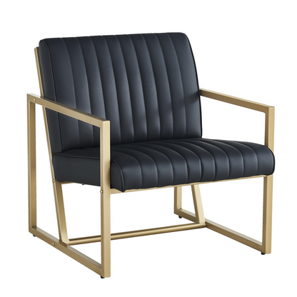 Modern PU Leather Dining Chair Black