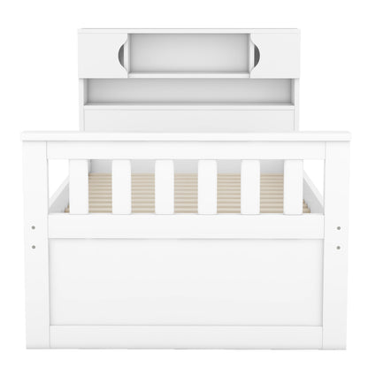 Twin Captain Platform Bed White