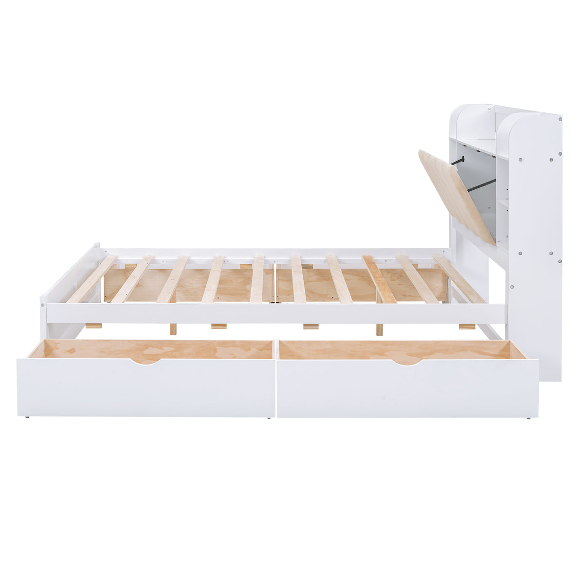Wood Queen Platform Bed White