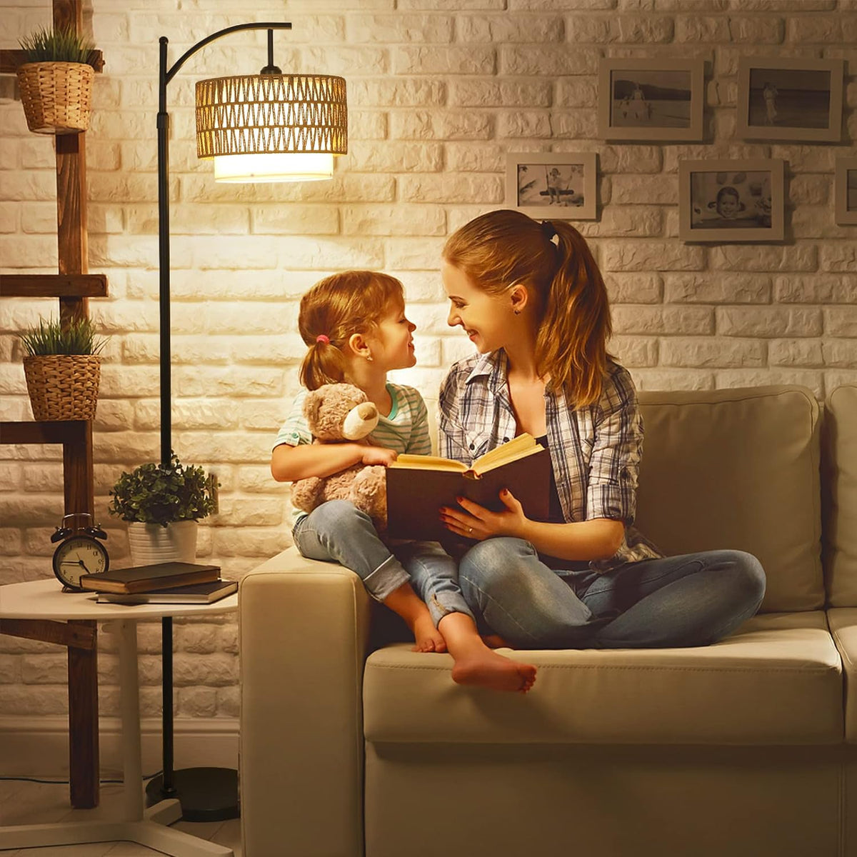 Arc Floor Lamp with Remote 3-Color Light