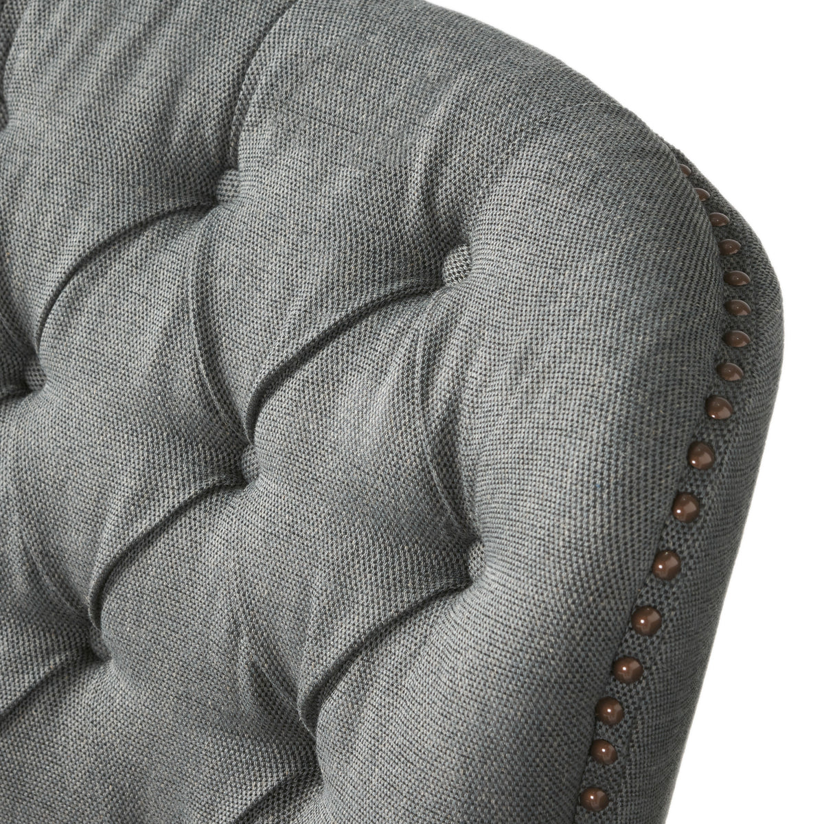 Modern Grey Fabric Club Chair with Ottoman – Upholstered Lounge Set