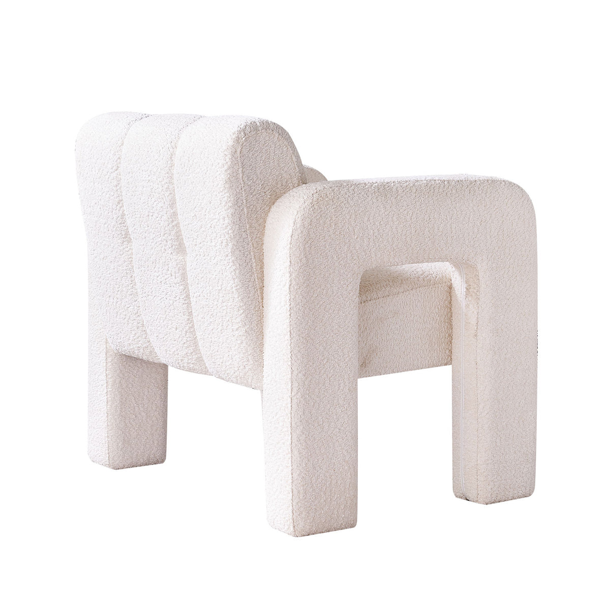 Boucle Accent Chair Beige Upholstery