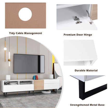 Modern Double Storage TV Stand – 80”