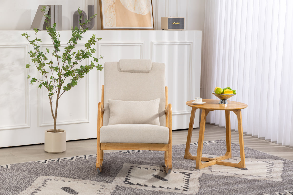 Upholstered Rocking Chair Beige