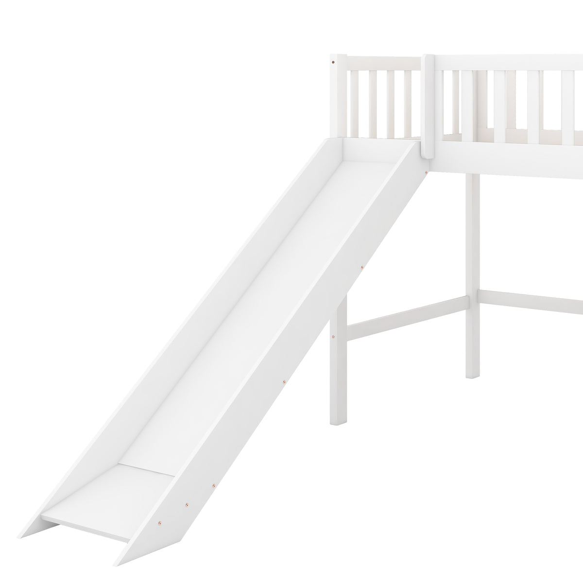 Twin Loft Bed with Ladder and Slide White
