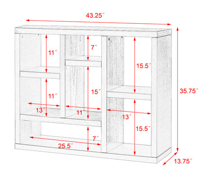 Open Wooden Storage Cabinet – 7-Cube Organizer