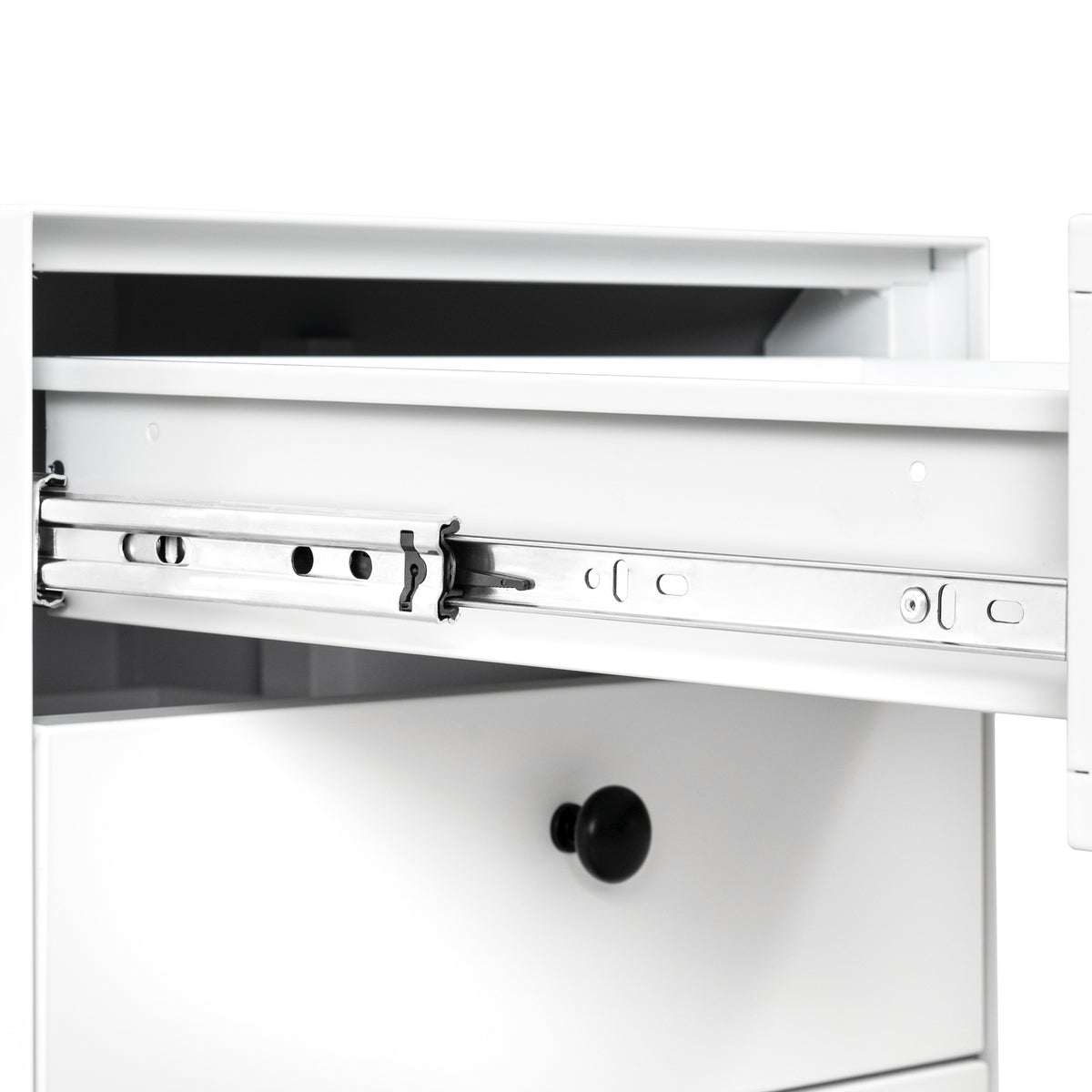 Modern Steel Bedside Table with 3 Drawers