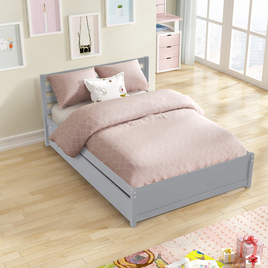 Full Platform Bed Gray