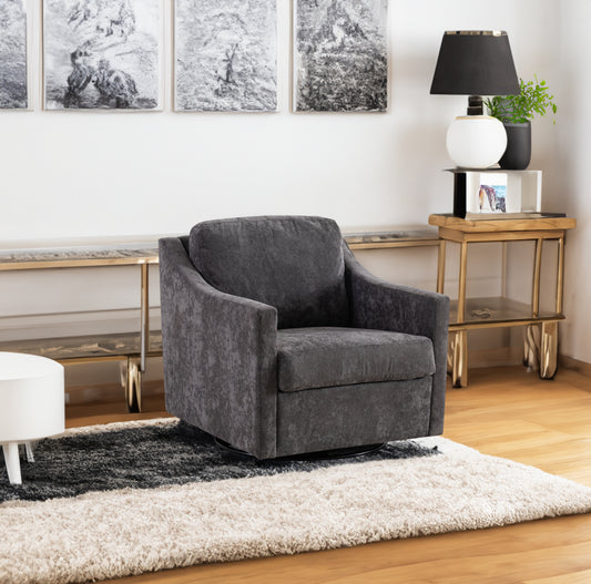 Large Swivel Accent Chair Gray