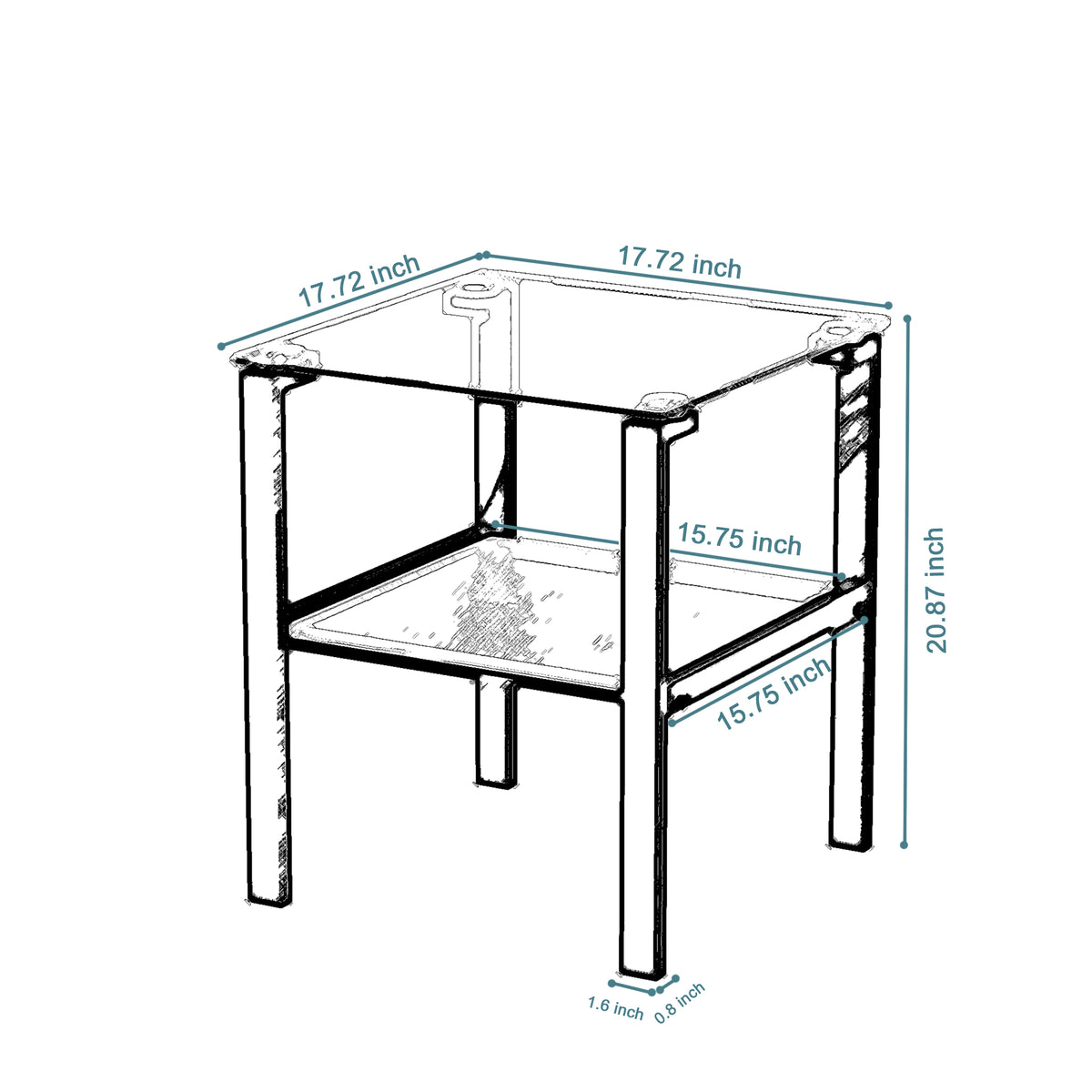 Two-Layer Glass Tea Table – Black Finish
