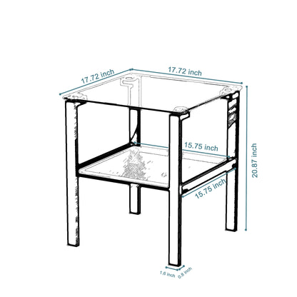 Two-Layer Glass Tea Table – Black Finish