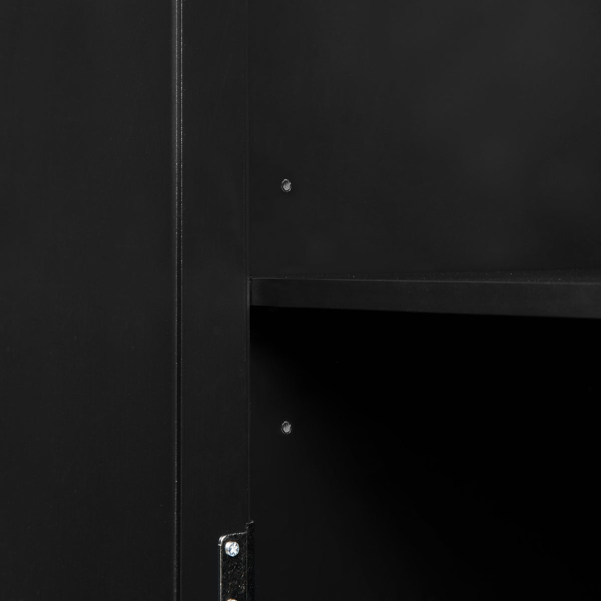 Tall Black Storage Cabinet with Drawers