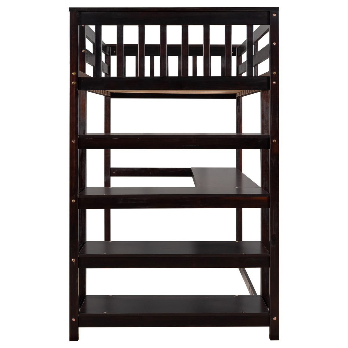 Twin Loft Bed with Storage Espresso Finish