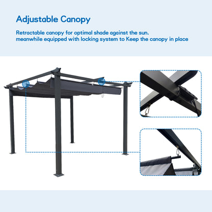 Outdoor Retractable Pergola Gray