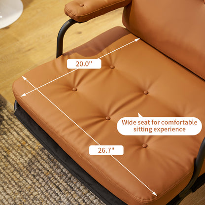 Modern Brown Leather Living Room Armchair