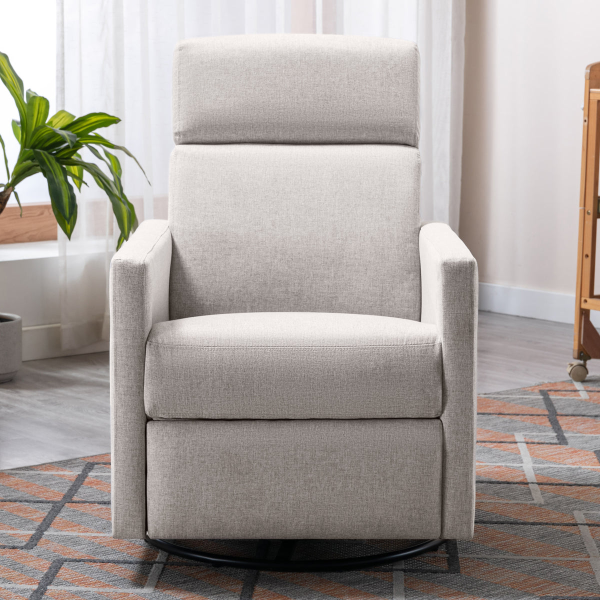 Upholstered Rocker Chair Tan