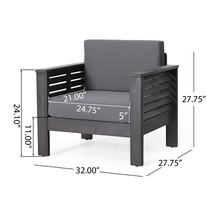 Outdoor Acacia Club Chairs (2 pcs) – Dark Gray