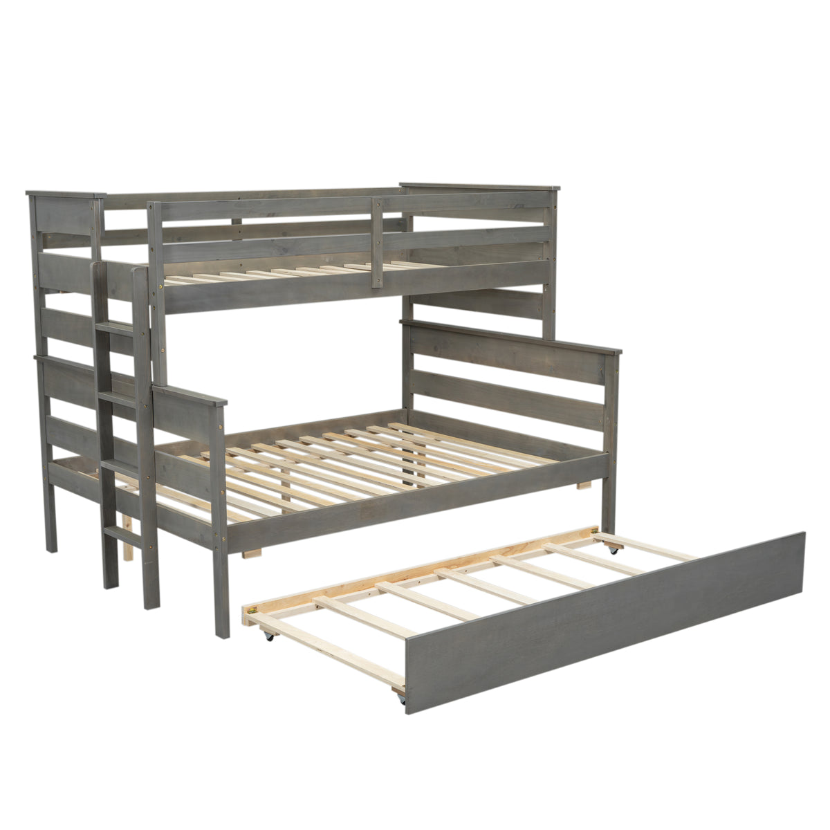 Twin Over Full Bunk Bed Gray