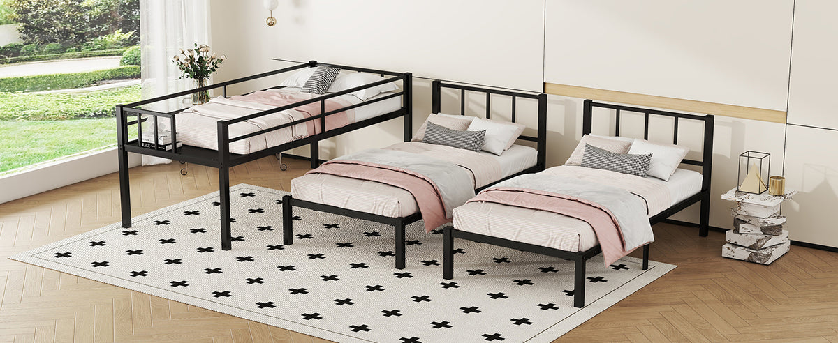 Triple Bunk Bed Black