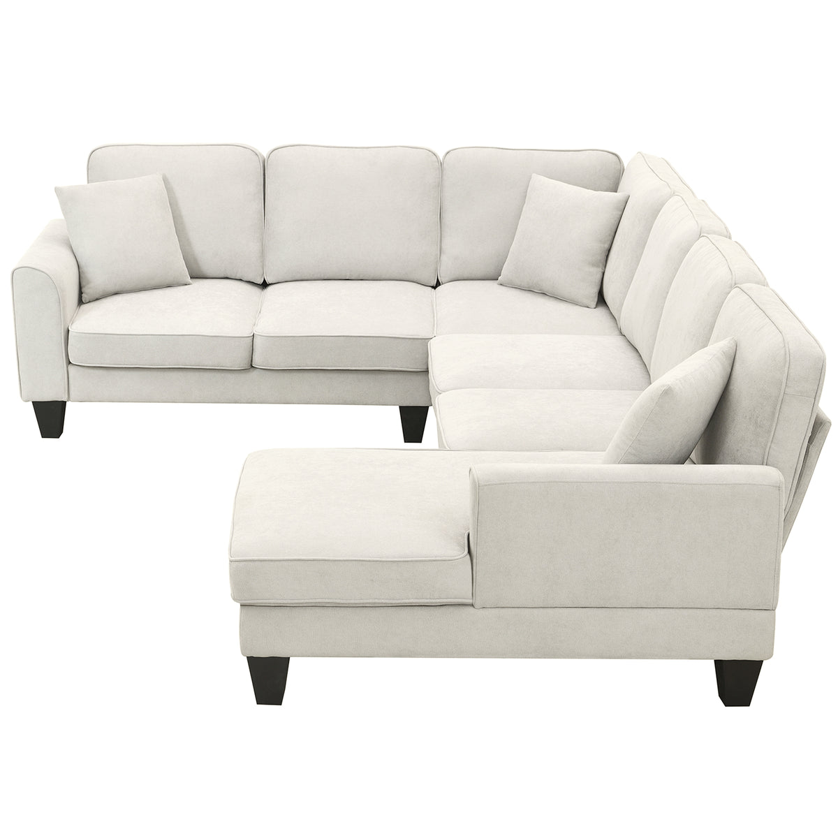Modern Fabric Sectional Sofa – 7-Seater