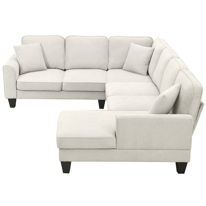 Modern Fabric Sectional Sofa – 7-Seater