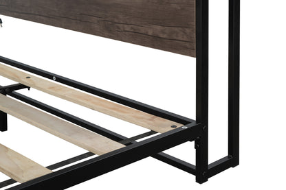 Platform Queen Bed with Storage and Support Frame