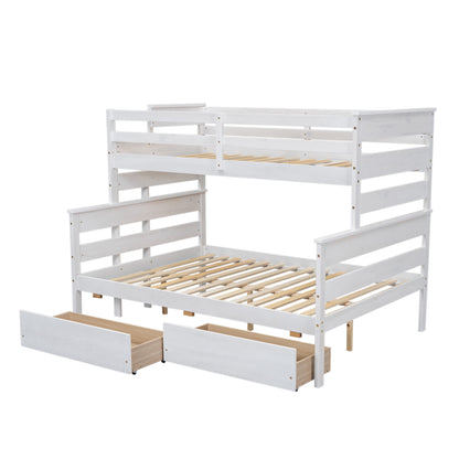 Twin over Full Bunk Bed White