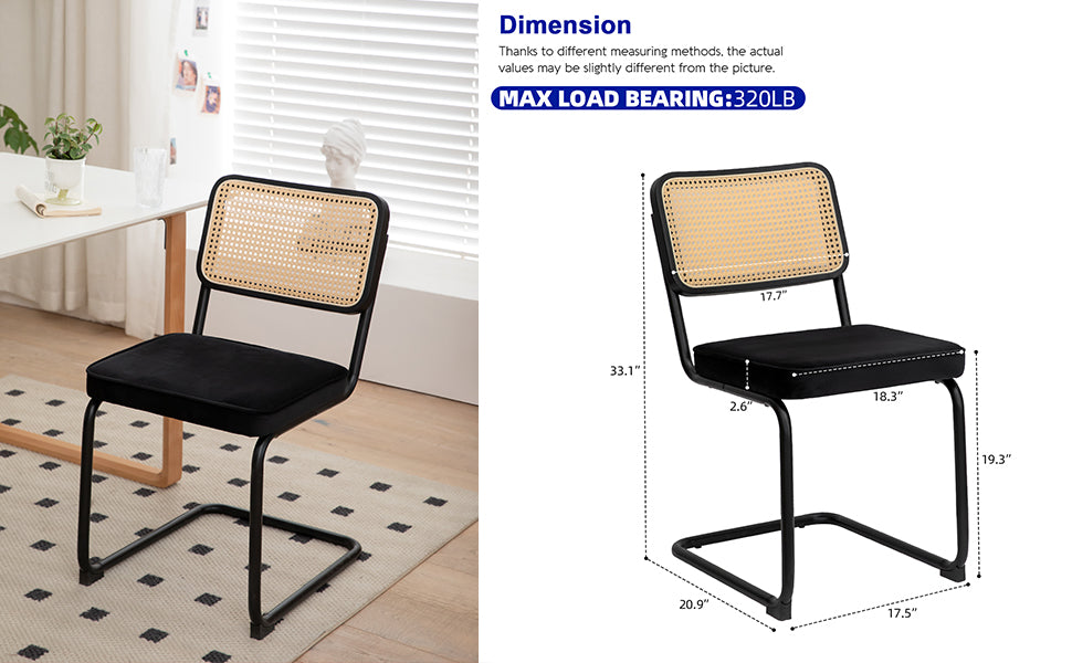 Set of 2 Velvet Dining Chairs Black and Gold Legs