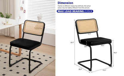 Set of 2 Velvet Dining Chairs Black and Gold Legs
