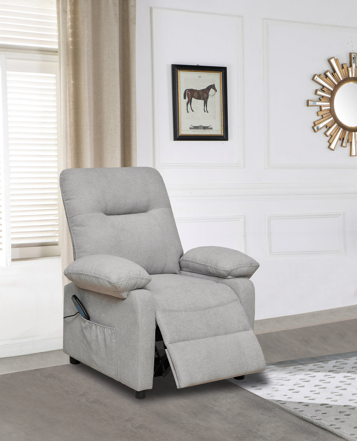 Heated Massage Recliner Chair Gray