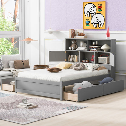Full Platform Bed Gray