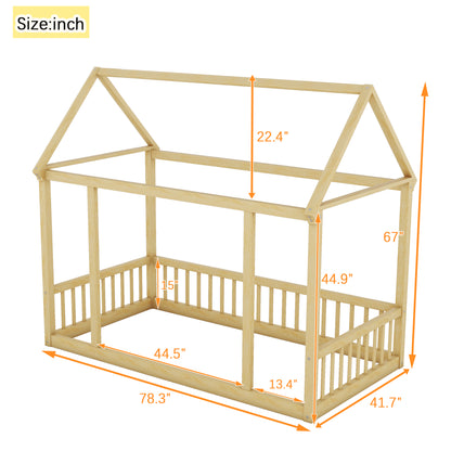 Twin Floor Bed Natural