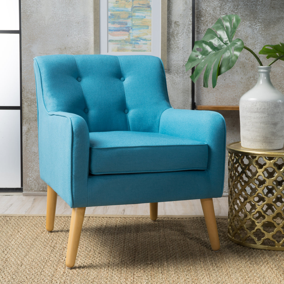 Teal Upholstered Accent Chair