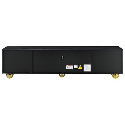 Modern TV Stand with Cabinets Walnut