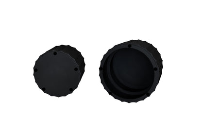 Black 2-Piece Round Nesting Coffee Table Set – Modern MDF with Lacquered Finish