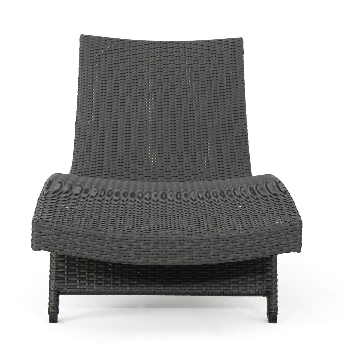 PE Wicker Chaise Lounge Gray