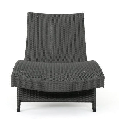 PE Wicker Chaise Lounge Gray