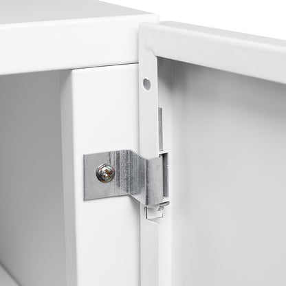 White Mobile Copier Cabinet – 2-Door File & Printer Stand with Wheels