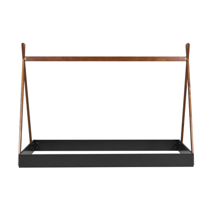 Twin Bed with Triangle Tent Frame Brown