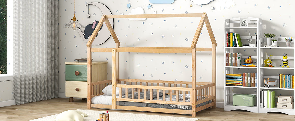 Twin Floor Bed White