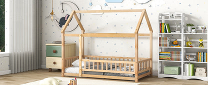 Twin Floor Bed White