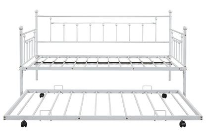 Metal Double Platform Bed Light Gray